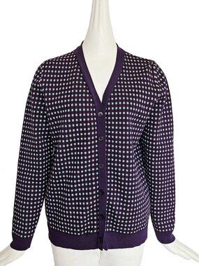 MARNI PURPLE/BLUE COTTON SILK CARDIGAN (46)